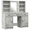 vidaXL Schminktischset mit LED 3 stk. Betongrau Holzwerkstoff