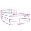 vidaXL Boxspringbett mit Matratze & LED Dunkelblau 140x220 cm Samt