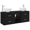 vidaXL Badezimmerschrank-Set 3 stk. Schwarze Eiche 49,5 x 35 x 63 cm