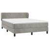 vidaXL Boxspringbett mit Matratze Hellgrau 140x200 cm Samt