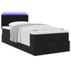 vidaXL Ottoman-Bett mit Matratze & LEDs Schwarz 100x200 cm Samt
