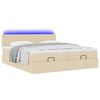 vidaXL Ottoman-Bett mit Matratzen & LEDs Creme 160x200 cm Stoff