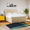 vidaXL Boxspringbett mit Matratze Creme 180x200 cm Stoff