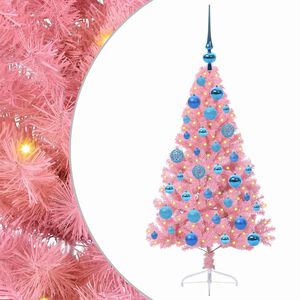 vidaXL K&uuml;nstlicher vorbeleuchteter Weihnachtsbaum Rosa 120 cm PVC