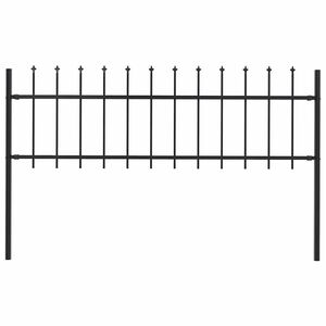 vidaXL Gartenzaun Woerden mit Speerspitze Stahl 170 x 60 cm Schwarz