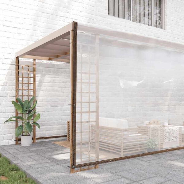 vidaXL Transparente Plane mit &Ouml;sen 10x10 m Polyethylen