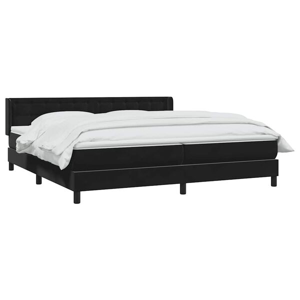 vidaXL Boxspringbett mit Matratze Schwarz 180x210 cm Samt