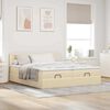 vidaXL Ottoman-Bett mit Matratzen & LEDs Creme 180x200 cm Stoff