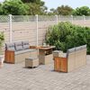 vidaXL Gartensofa-set mit Kissen 9 pcs Beige und Hellgrau