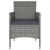 vidaXL 5-tlg. Garten-Bistro-Set Poly Rattan & Massivholz Akazie Grau