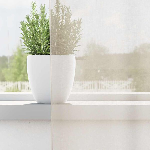 vidaXL Voile Vorh&auml;nge mit Stangentaschen 2 Stk. Creme