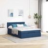 vidaXL Ottomane Bett mit Matratze & LEDs Blau 140x190 cm Stoff