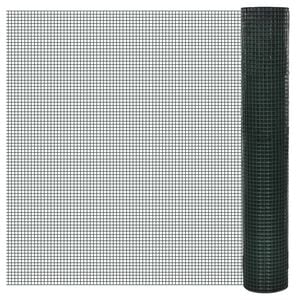 vidaXL Drahtzaun f&uuml;r H&uuml;hner Verzinkt mit PVC-Beschichtung 10x1 m Gr&uuml;n