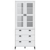 vidaXL Highboard VIKEN Weiß 80x40x190 cm Massivholz Kiefer