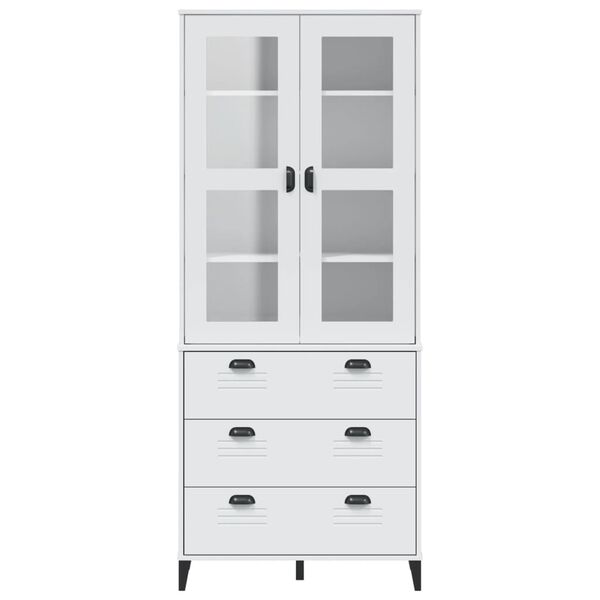 vidaXL Highboard VIKEN Weiß 80x40x190 cm Massivholz Kiefer