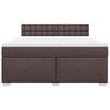 vidaXL Boxspringbett mit Matratze Dunkelbraun 180x200 cm Stoff
