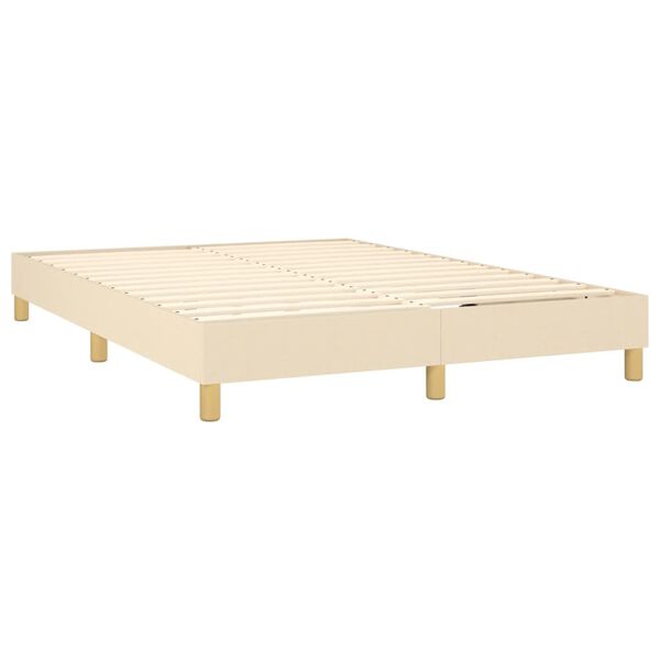 vidaXL Boxspringbettgestell Creme 140x190 cm Stoff
