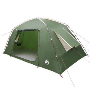vidaXL H&uuml;tten-Zelt 6 Personen Gr&uuml;n Polyester