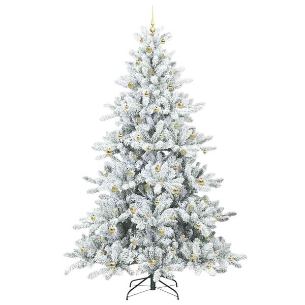 vidaXL K&uuml;nstlicher klappbarer Weihnachtsbaum Wei&szlig; 240 cm PVC und Stahl
