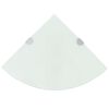 vidaXL Eckregale 2 Stk. mit verchromten Halterungen Glas Wei&szlig; 35x35 cm
