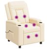 vidaXL Massagesessel mit Liegefunktion Creme 75 x 95 x 100 cm Stoff