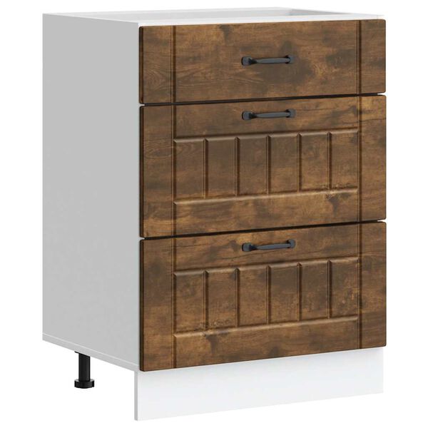 vidaXL K&uuml;chen-Unterschrank Lucca R&auml;uchereiche Holzwerkstoff