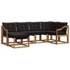 vidaXL Outdoor-Sofagarnitur mit Kissen 6 pcs Nat&uuml;rlich und Schwarz
