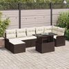 vidaXL Sofa Set mit Kissen 8 pcs Braun Poly-Rattan