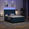vidaXL Boxspringbett mit Matratze mit LED Blau 160 x 200 cm Samt