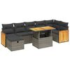 vidaXL 8-tlg. Garten-Sofagarnitur mit Kissen Grau Poly Rattan