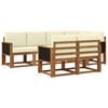 vidaXL Outdoor-Sofagarnitur 7 Stk. Natur und Creme Polyester