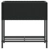 vidaXL Hochbeete mit Ablage 2 Stk. Schwarz 70x28x70 cm Poly Rattan