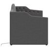 vidaXL Tagesbett mit Matratze USB Dunkelgrau Stoff 90x200 cm