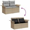 vidaXL Garten-Sofa-Set mit Kissen mit Kissen 9 pcs Beige und Hellgrau