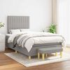 vidaXL Boxspringbett mit Matratze Hellgrau 120x190 cm Stoff