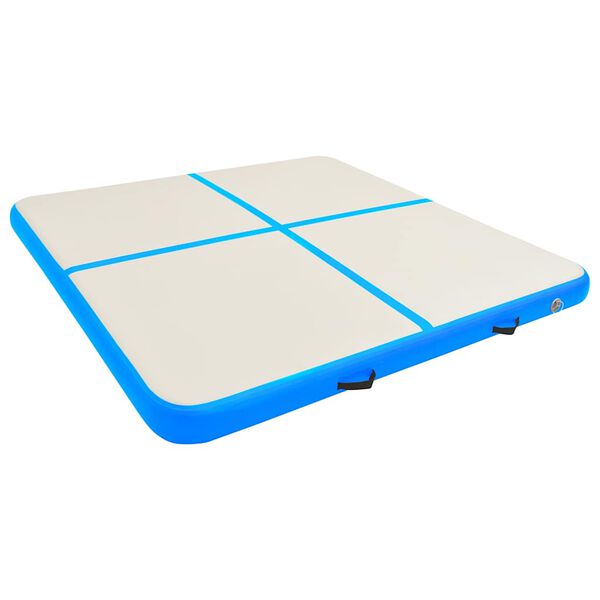 vidaXL Aufblasbare Gymnastikmatte mit Pumpe 200x200x10 cm PVC Blau
