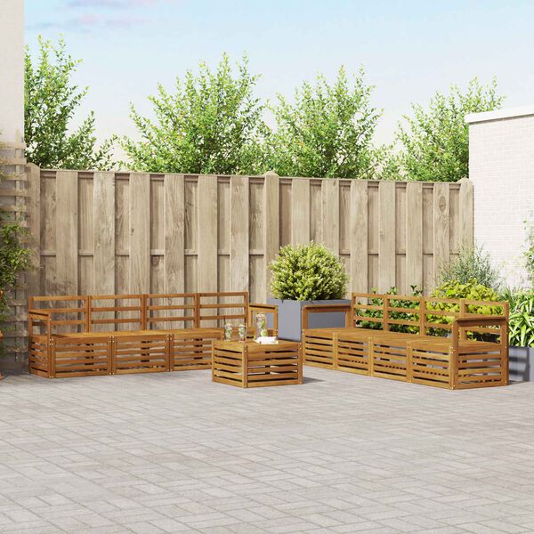 vidaXL Sofagarnituren 9 pcs Natur Massivholz Akazie