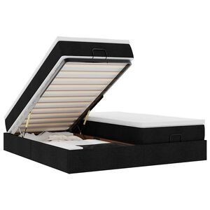 vidaXL Ottoman-Bett mit Matratzen Schwarz 160x200 cm Stoff