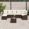 vidaXL Sofa Set mit Kissen 8 pcs Braun Poly Rattan