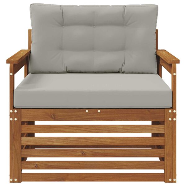 vidaXL Outdoor-Sofagarnitur Massives Akazienholz und Polyester Natur