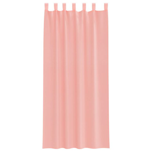 vidaXL Voile Vorh&auml;nge mit Stangentaschen 2 Stk. Rosa