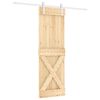 vidaXL Schiebet&uuml;r Nat&uuml;rlich und Wei&szlig; 70 x 210 cm Massivkiefer