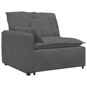 vidaXL Modulares Sofa Endmodul mit Armlehne Kissen Dunkelgrau 100 cm