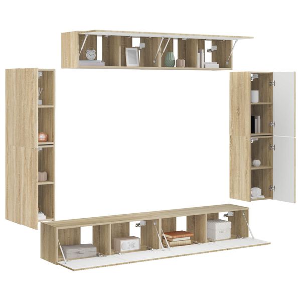 vidaXL TV-Schr&auml;nk 8 pcs Sonoma-Eiche