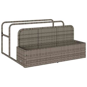 vidaXL Pool Aufbewahrungsbeh&auml;lter Grau 110x100x57 cm Poly Rattan