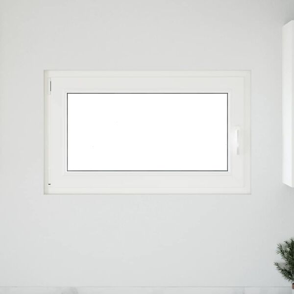 vidaXL Kellerfenster RISOR 100x60 cm Dreh Kipp DIN Links Wei&szlig;