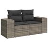 vidaXL 9-tlg. Garten-Sofagarnitur mit Kissen Grau Poly Rattan Akazie