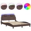 vidaXL Bettgestell "Viana" mit LED ohne Matratze Braun 140x200 cm