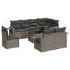 vidaXL 9-tlg. Garten-Sofagarnitur mit Kissen Grau Poly Rattan