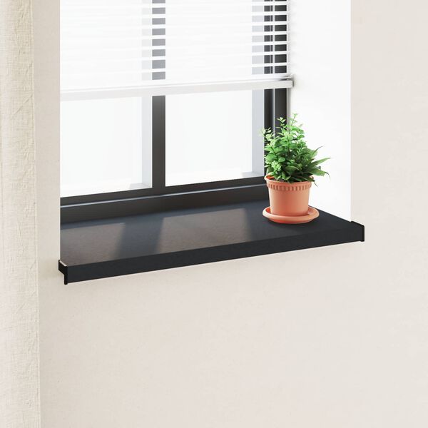 vidaXL Fensterbank Anthrazit mit Holzmaserung 80 x 45 x 4,5 cm PVC